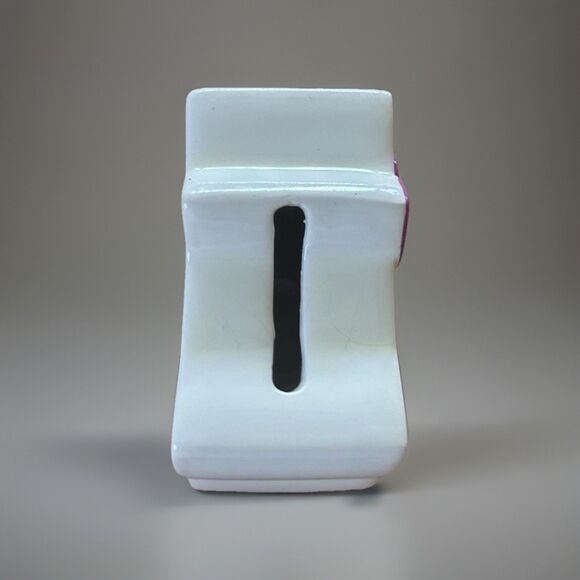 Sanrio Hello Kitty Coin Bank 2013 Ceramic White With Pink Bow - Picture 5 of 6